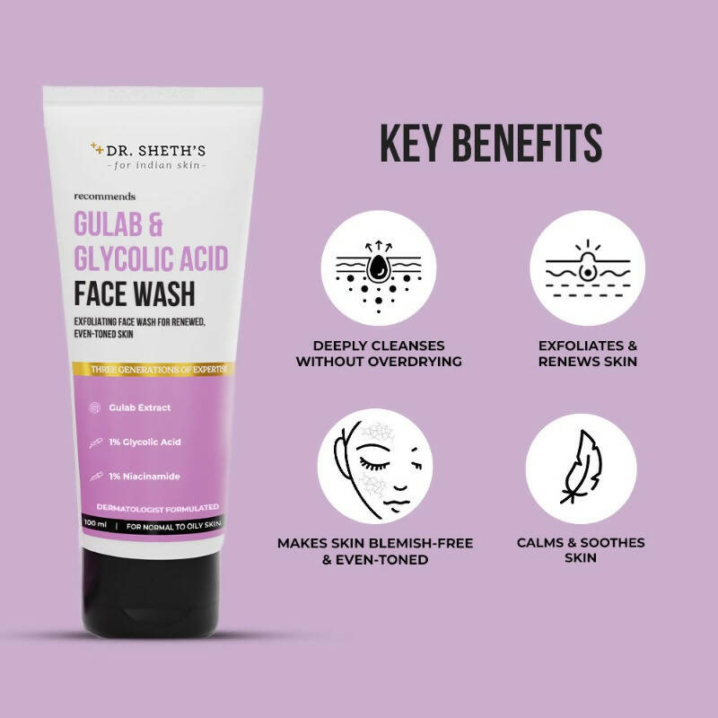 Dr. Sheth's Gulab & Glycolic Acid Face Wash - Distacart