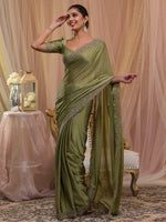 Thumbnail for Koskii Embellished Beads and Stones Saree - Distacart