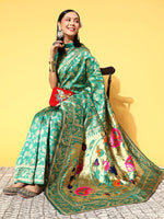 Thumbnail for Saree Mall Ethnic Motifs Silk Blend Banarasi Sarees - Distacart