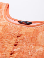 Thumbnail for Souchii Orange Floral Chiffon Midi Dress - Distacart