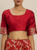 Thumbnail for Sangria Floral Woven Design Kanjeevaram Sarees - Distacart