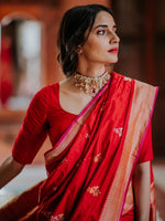 Thumbnail for Kalini Floral Woven Design Zari Banarasi Saree - Distacart