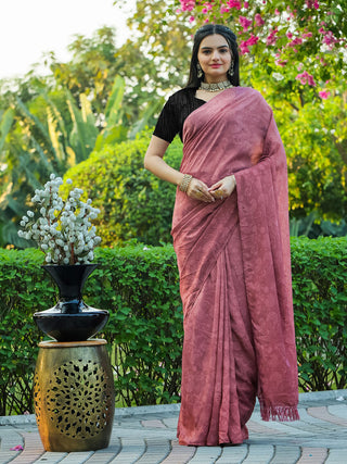 Tikhi Imli Floral Printed Embossed Ready to Wear Saree - Distacart