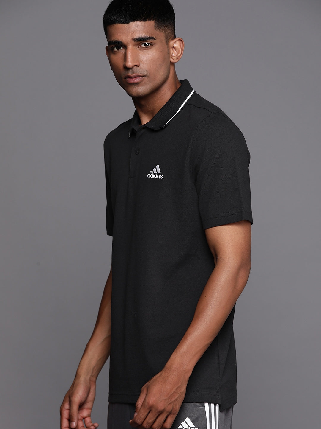 Adidas Solid Polo Collar Pure Cotton SL PQ PS T-shirt - Distacart