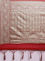 Thumbnail for Saree Mall Red Ethnic Motifs Zari Organza Banarasi Saree - Distacart
