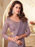 Thumbnail for Mitera Pink Embellished Sequinned Poly Georgette Saree - Distacart