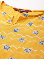 Thumbnail for Sangria Women Ethnic Motifs Printed Straight Kurta with Solid Trousers - Distacart