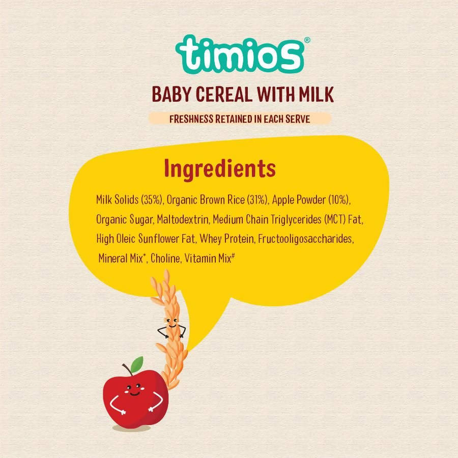 Timios Organic Rice Apple Baby Cereal Ingredients