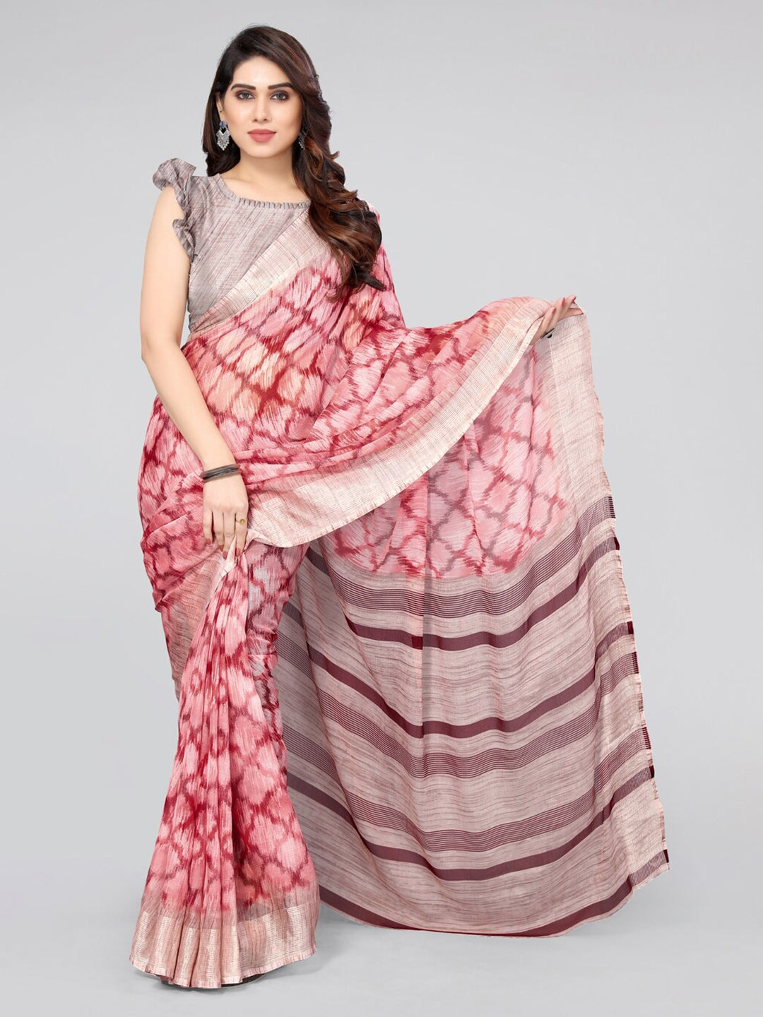 Kalini Printed Chiffon Saree - Distacart