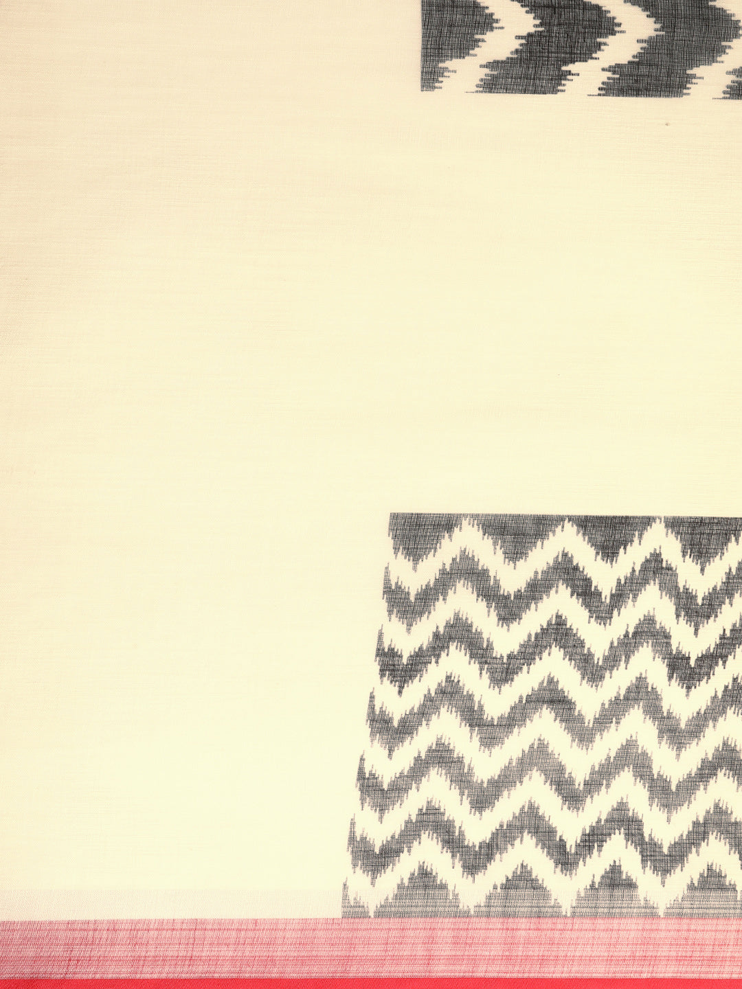 Sangria Off-White & Black Pure Linen Printed Saree - Distacart