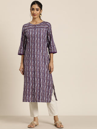 HERE&NOW Abstract Printed Pure Cotton Kurta - Distacart