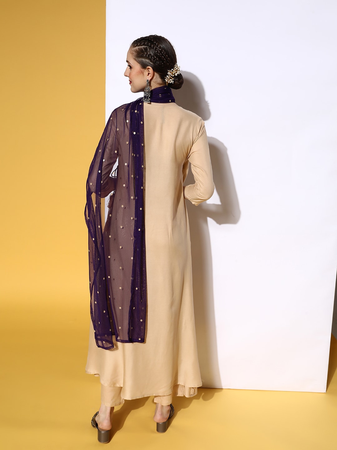HERE&NOW Women Solid Viscose Rayon Fluid Tie-Up Kurta Set - Distacart