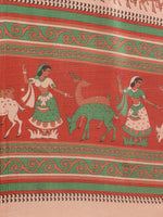 Thumbnail for Saree Mall Peach-Coloured & Red Printed Saree - Distacart