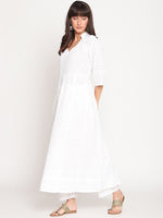 Thumbnail for Kalini Women Ethnic Motifs Embroidered Cotton Anarkali Kurta - Distacart