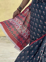 Thumbnail for Kalini Ethnic Motifs Printed Pure Cotton Ikat Saree - Distacart