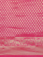 Thumbnail for Saree Mall Pink Ethnic Motifs Zari Silk Blend Banarasi Saree For Women - Distacart