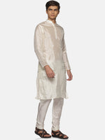 Thumbnail for Sethukrishna Men Cream-Coloured Kurta with Pyjamas - Distacart