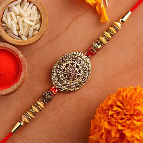 Luxury American Diamond Premium Rakhi
