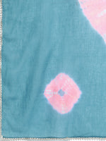 Thumbnail for HERE&NOW Women Blue Floral Printed Thread Work Pure Cotton Kurta with Trousers & With Dupatta - Distacart