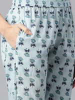 Thumbnail for Kalini Women White Floral Printed Pure Cotton Kurta with Trousers - Distacart