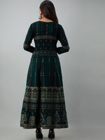 Thumbnail for Kalini Women Green & Yellow Ethnic Motifs Printed Thread Work Anarkali Kurta - Distacart