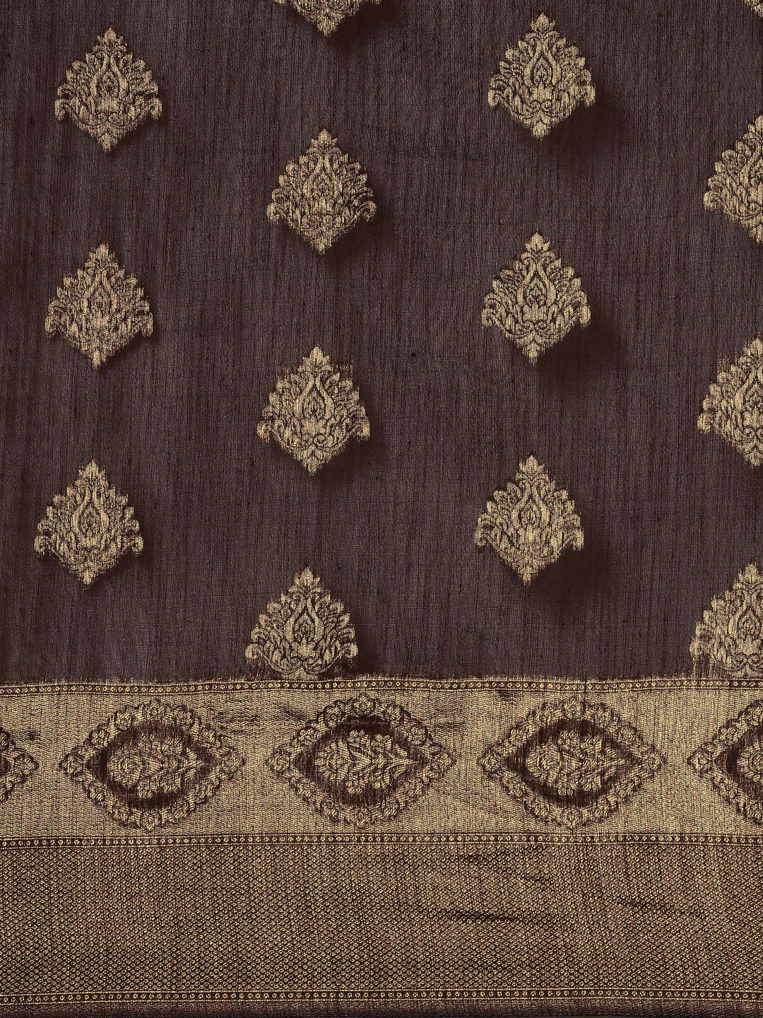 Saree Mall Brown Ethnic Motifs Linen Blend Banarasi Saree - Distacart