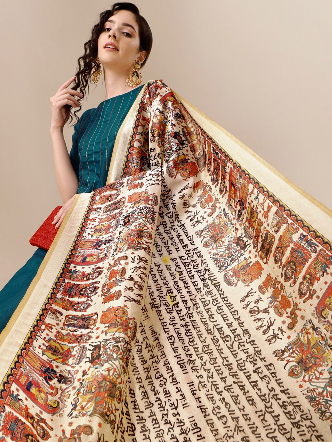 Kalini Yoke Design Thread Work Pure Cotton Kurta With Trousers & Dupatta - Distacart