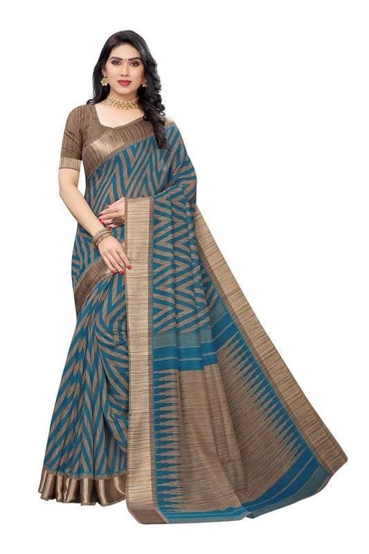 Vamika Rama Green Linen Designer Saree (BEE RAMA)