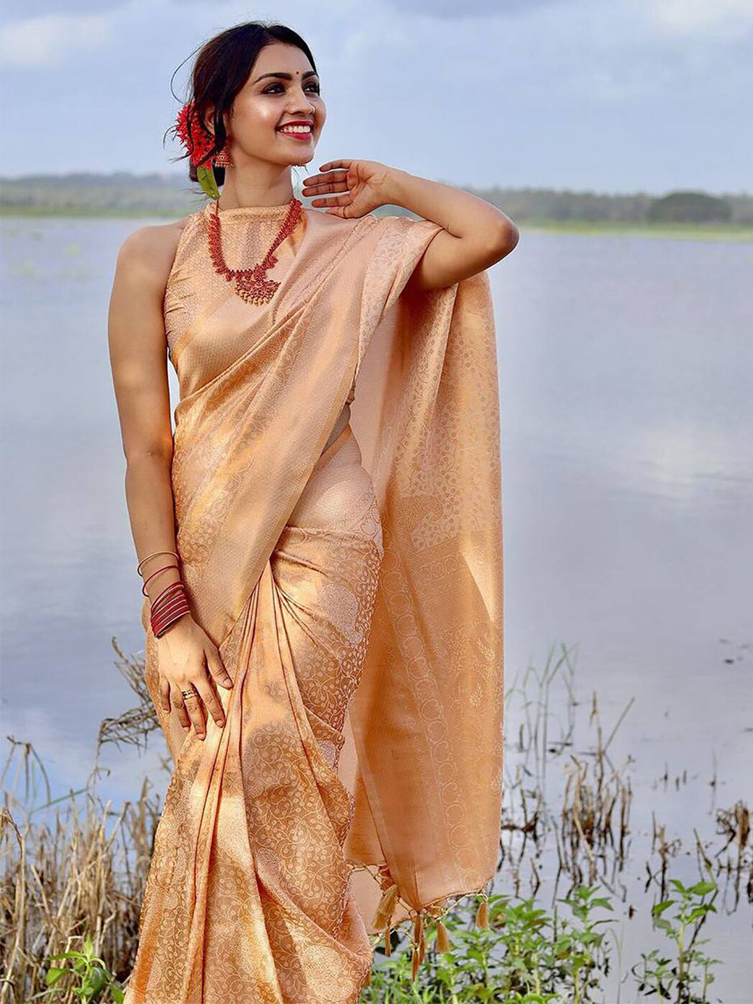 Kalini Ethnic Motifs Woven Design Zari Banarasi Saree - Distacart