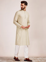 Thumbnail for Manyavar Men Ethnic Motifs Pure Cotton Kurta with Churidar - Distacart