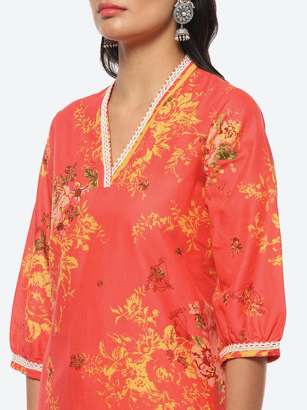 Biba Women Plus Size Floral Printed Kurta With Salwar - Distacart