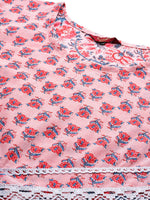 Thumbnail for Sangria Floral Printed Regular Pure Cotton Kurta with Palazzos - Distacart