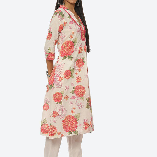 Biba Printed Kurta with Trousers - Distacart