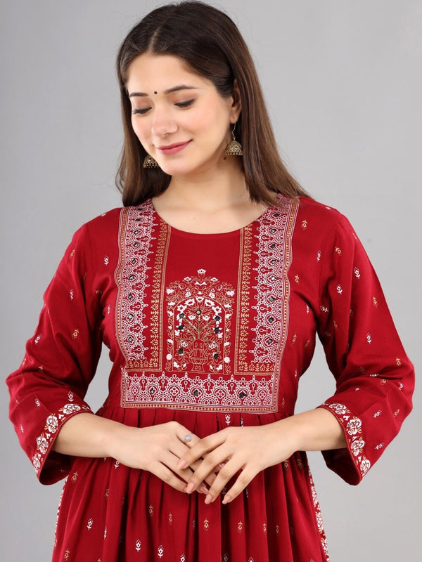 Kalini Women Maroon Ethnic Motifs Kurta - Distacart