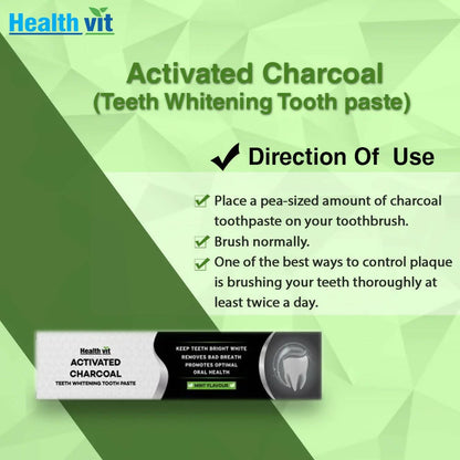 Healthvit Activated Charcoal Toothpaste - Distacart