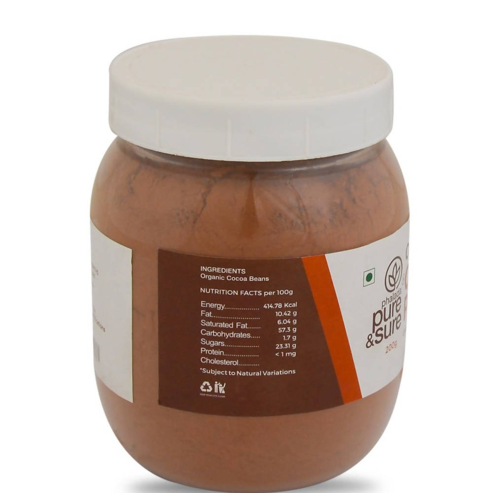 Pure & Sure Organic Cocoa Powder 200gm jar