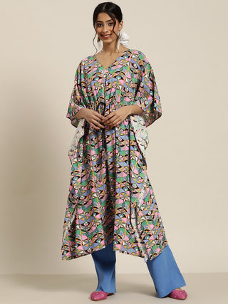 Sangria Gorgeous Green Cotton Kaftan Kurta - Distacart