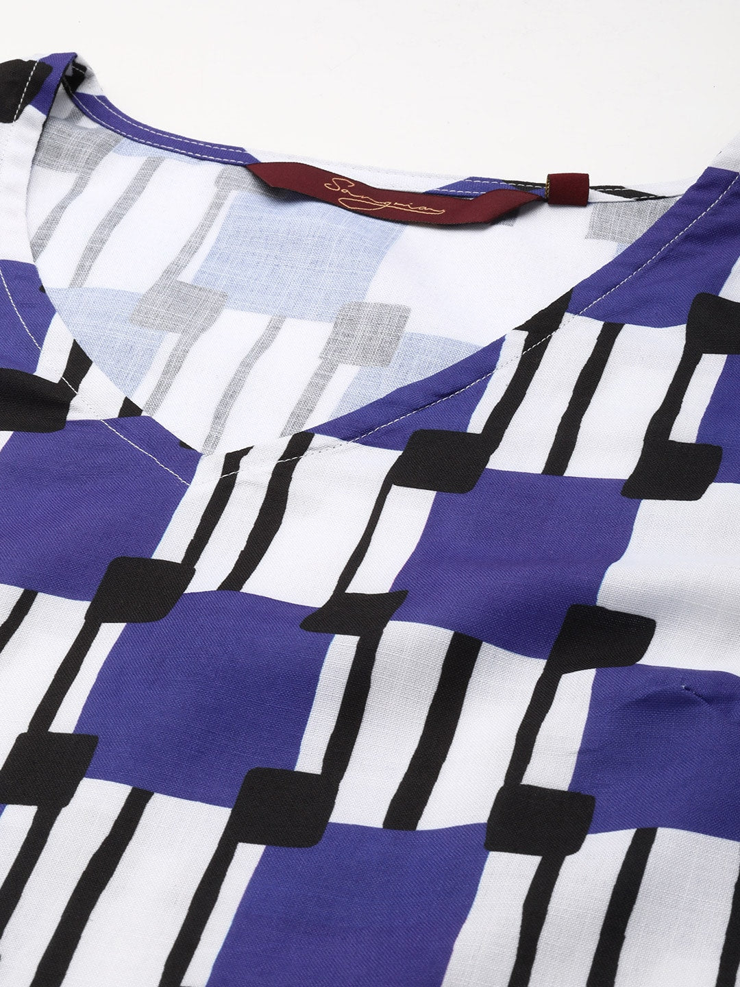 Sangria Women Purple Printed Kurta with Trousers - Distacart