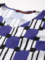 Thumbnail for Sangria Women Purple Printed Kurta with Trousers - Distacart
