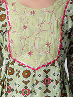 Thumbnail for Kalini Ethnic Motif Printed Thread Work Anarkali Pure Cotton Kurta - Distacart