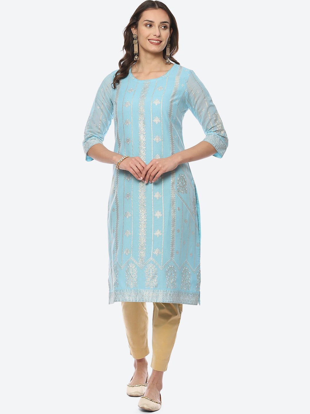 Biba Ethnic Motifs Printed Kurta - Distacart