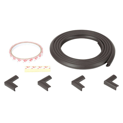 Safe-O-Kid Unique High Density L-Shaped 2 Mtr Long Mini 4 Edge Guard With 16 Corner Cushions - Brown - Distacart