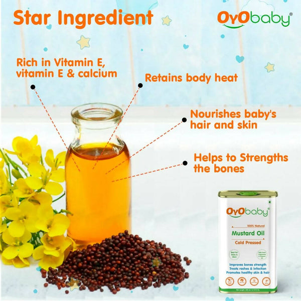 Oyo Baby Natural Mustard Oil - Cold Pressed - Distacart