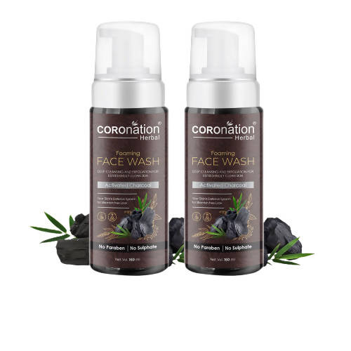 Coronation Herbal Activated Charcoal Foaming Face Wash - Distacart
