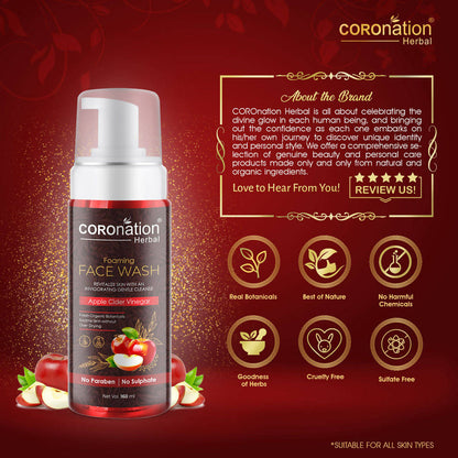 Coronation Herbal Apple Cider Vinegar Foaming Face Wash - Distacart