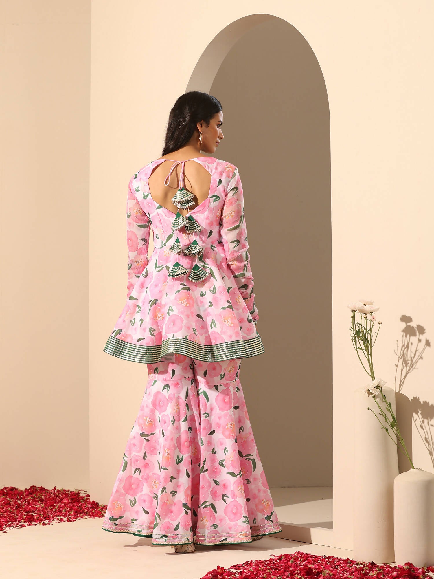 Pomcha Jaipur Pink Gul Rozi Sharara Set - Distacart