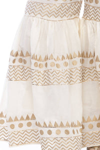 Thumbnail for Mominos Fashion Cotton Off White Gold Print With Gota Sharara