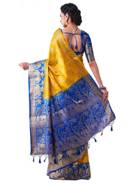 Thumbnail for Mimosa Women's Gold Kanjivaram Art Silk Saree - Distacart