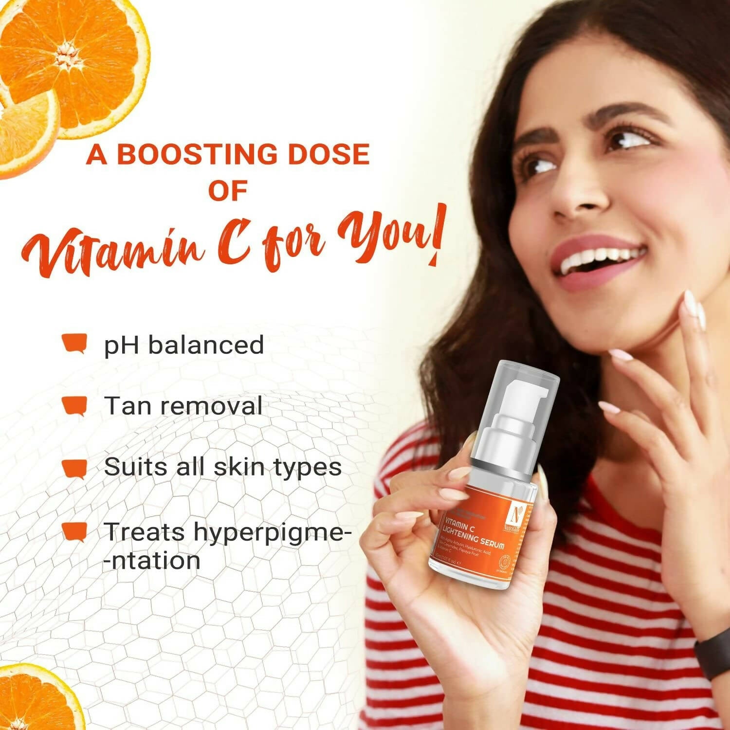 NutriGlow Advanced Organics Vitamin C Serum with Hyaluronic Acid - Distacart