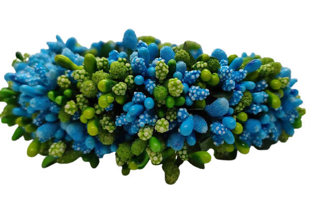 Blue & Green Bridal Pollens Gajra - Distacart